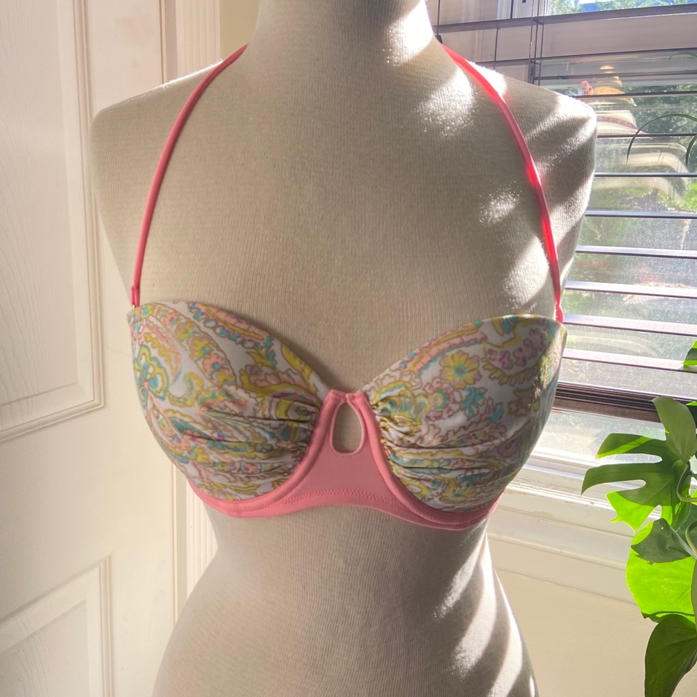 Victoria’s Secret Coral & Paisley Bikini Top
